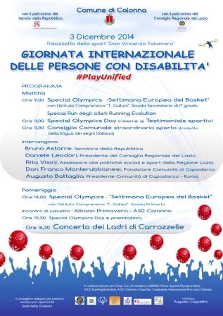 Giornata internazionale disabilità Colonna 3 dicembre 2014